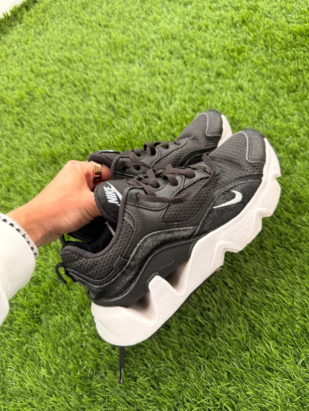 Nike Women’s Black Mesh & Suede Chunky Sneaker